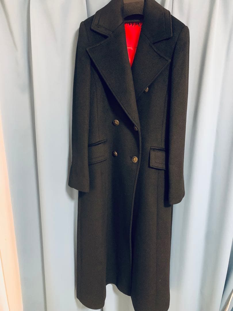 新品未使用Max &CO黒 ウール ダブルブレスト チェスターロングコート