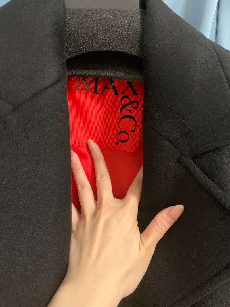 新品未使用Max &CO黒 ウール ダブルブレスト チェスターロングコート