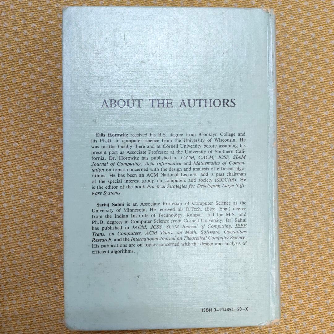 Fundamentals of Data Structures　洋書　古書