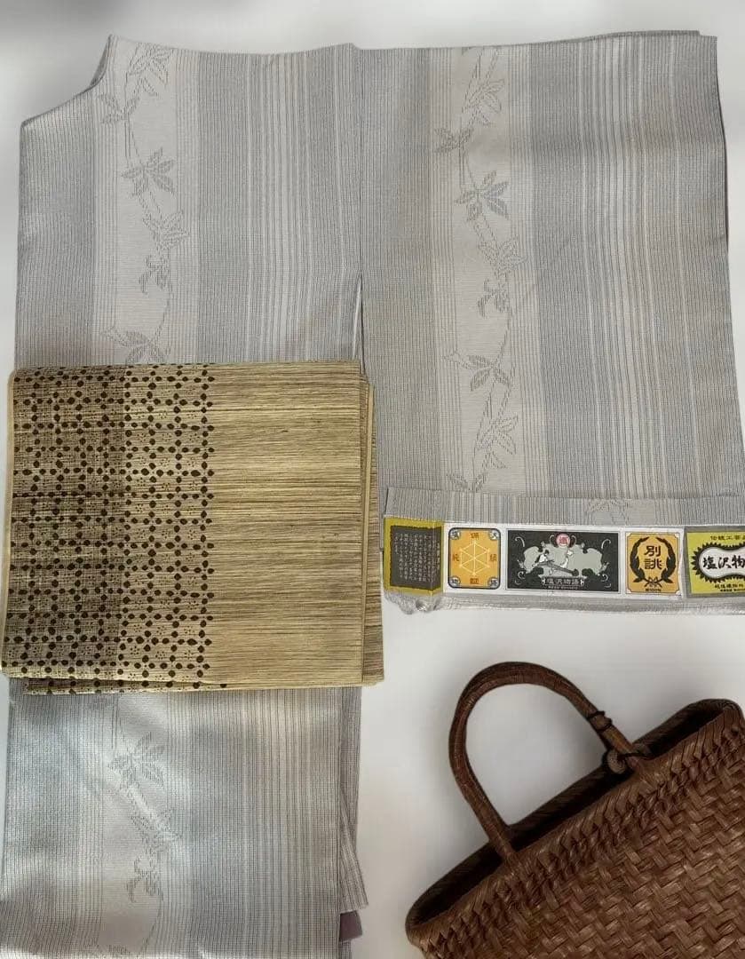 プルメリア様用　塩澤紬　塩澤物語　証紙付き　芝文帯付き