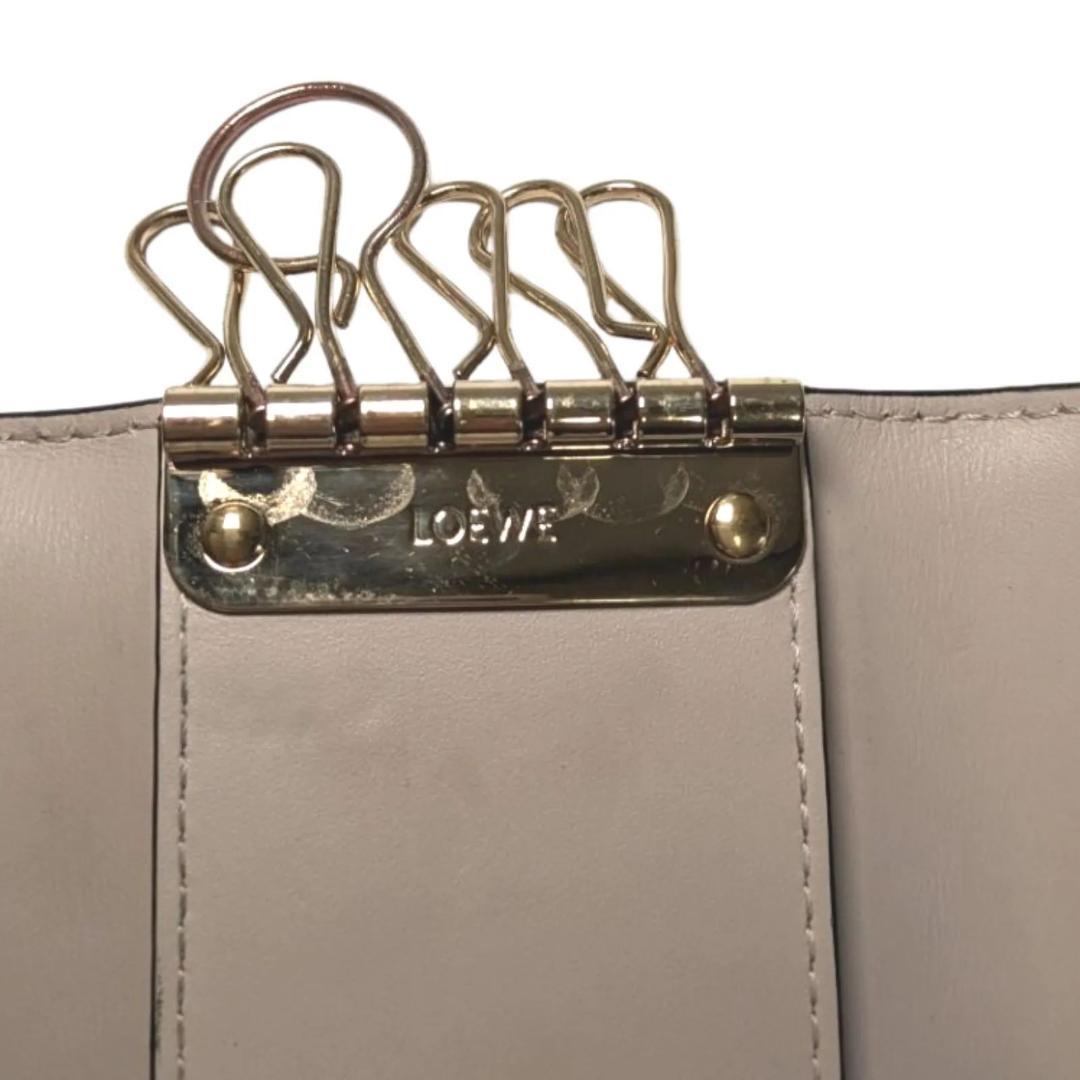 【極美品】LOEWEロエベ　リピートアナグラム　6連キーケース　アイボリー
