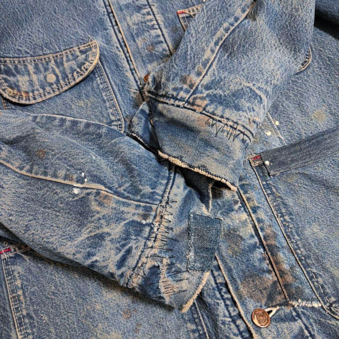 パッチワークリペア 雰囲気◎ ビンテージ デニム カバーオール