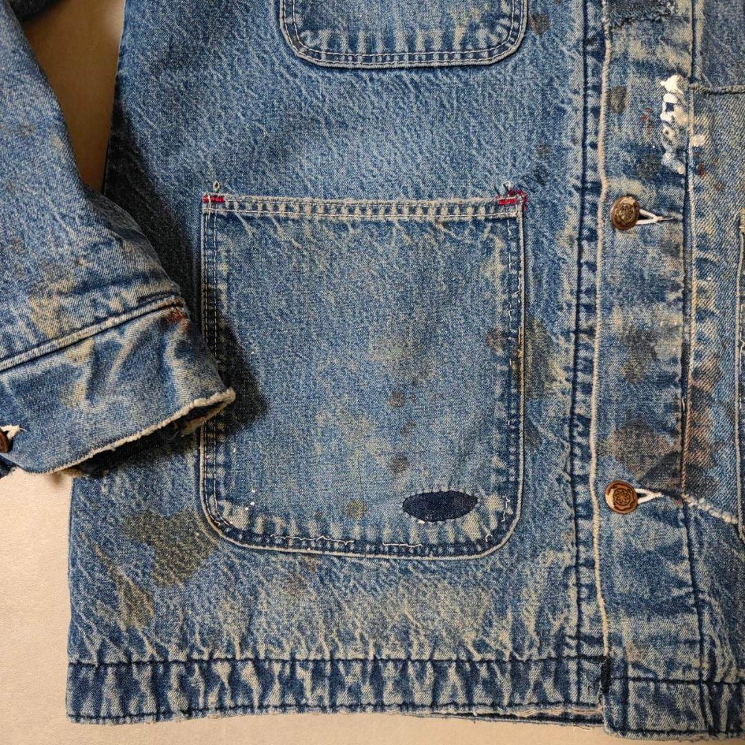 パッチワークリペア 雰囲気◎ ビンテージ デニム カバーオール