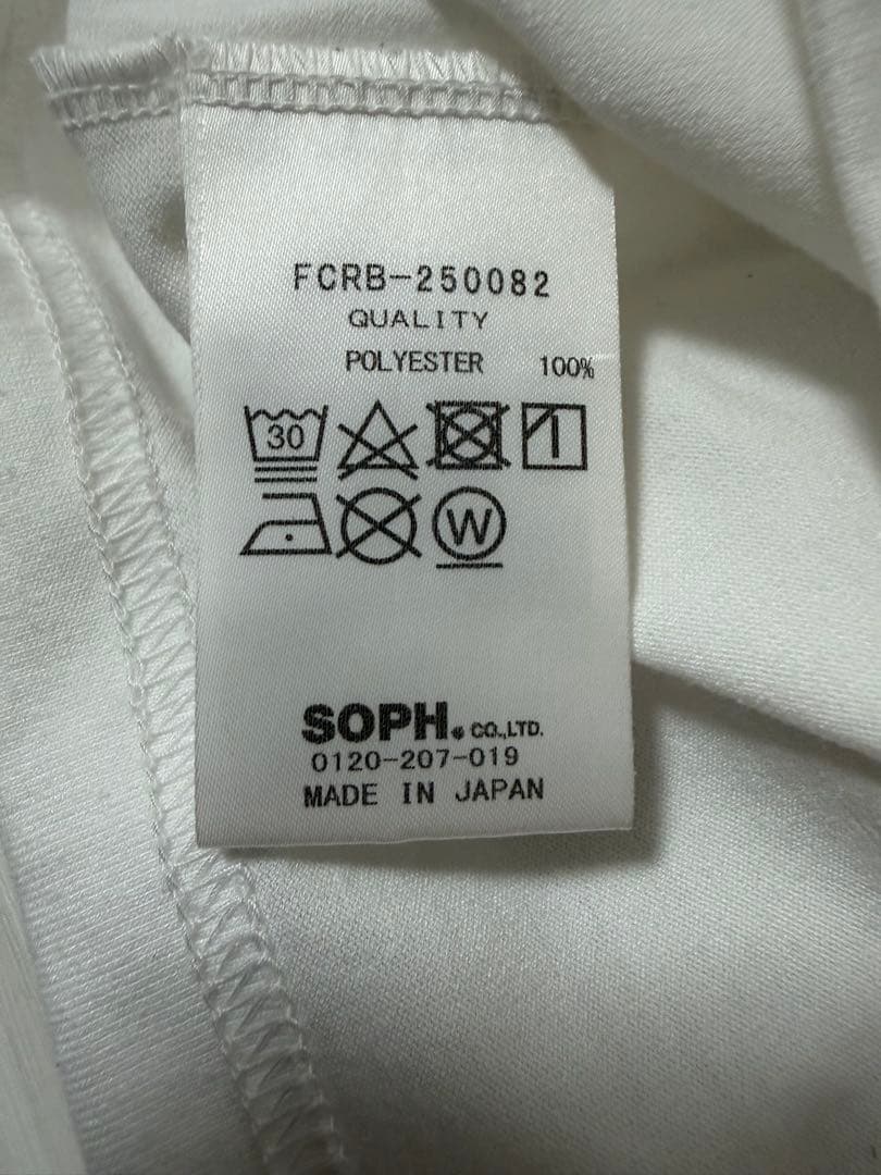 FCRB BLURRED LOGO L/S TEAM POCKET TEE 白M