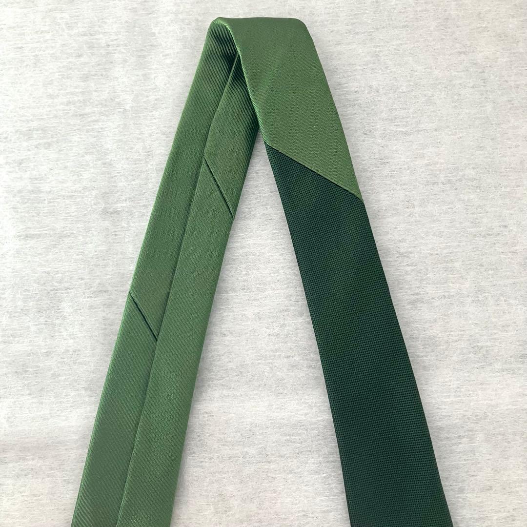 タグ付き【ジラフ】リバーシブルネクタイ グリーン ノーサイド ラグビー 2WAY