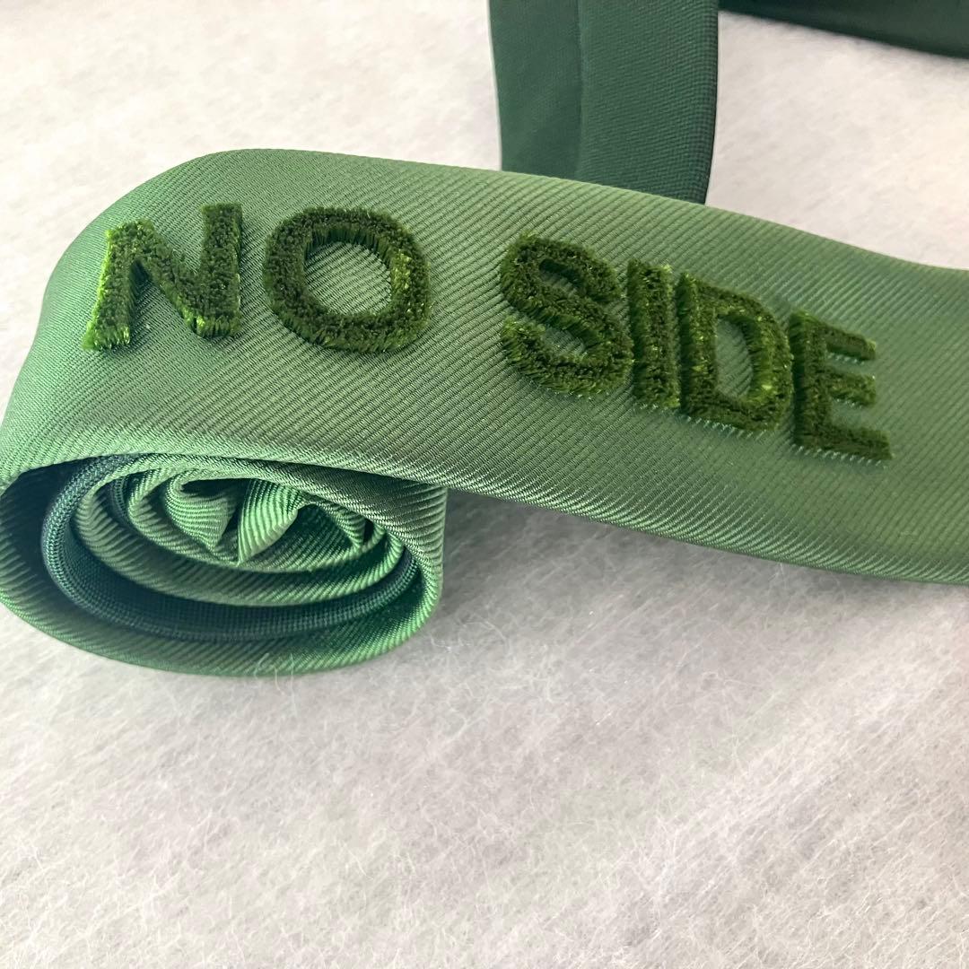 タグ付き【ジラフ】リバーシブルネクタイ グリーン ノーサイド ラグビー 2WAY