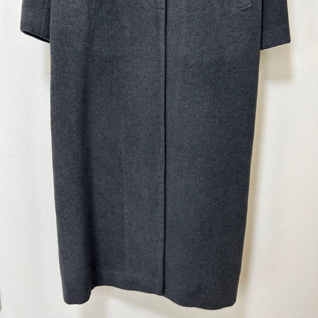 ケーティーキヨコタカセ　ロングコート　アンゴラ混　M　ダークグレー　アウター　冬