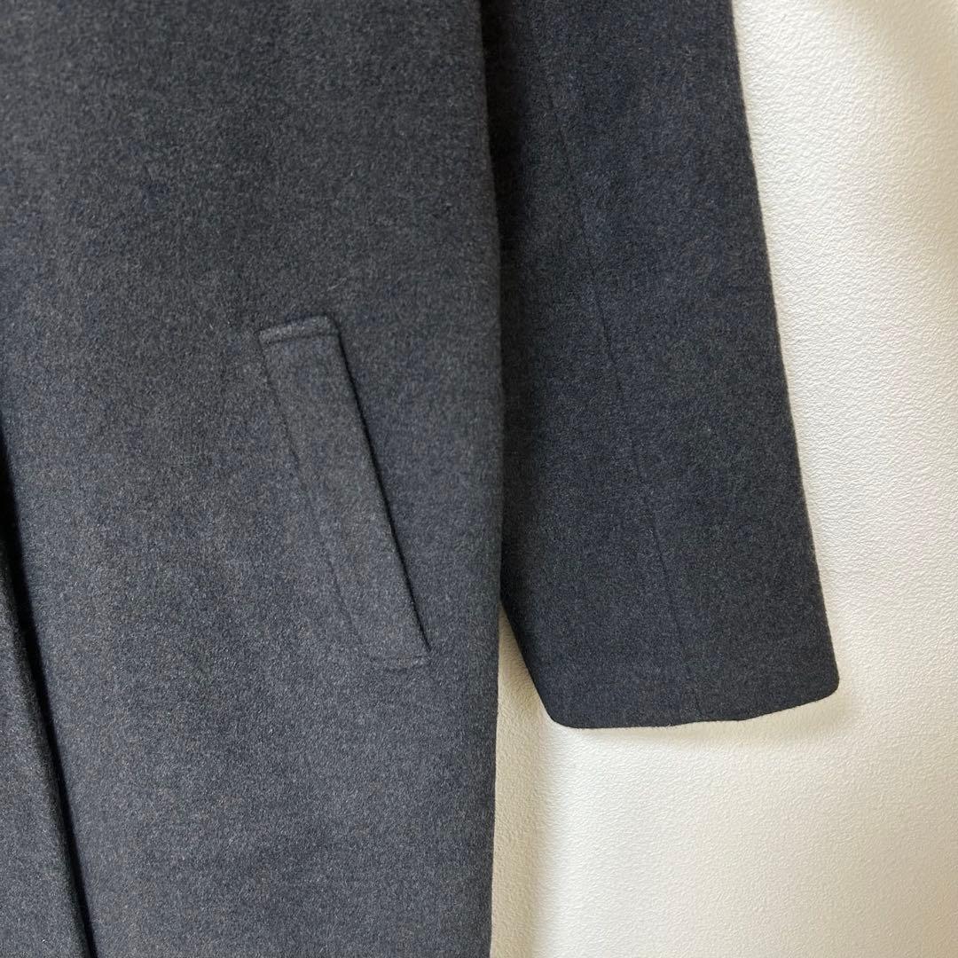 ケーティーキヨコタカセ　ロングコート　アンゴラ混　M　ダークグレー　アウター　冬