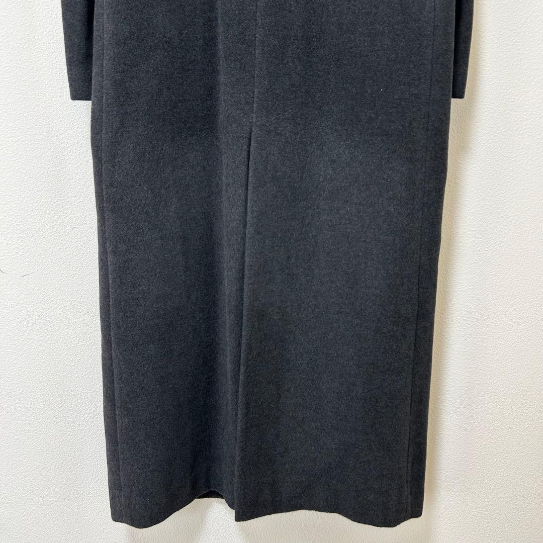 ケーティーキヨコタカセ　ロングコート　アンゴラ混　M　ダークグレー　アウター　冬