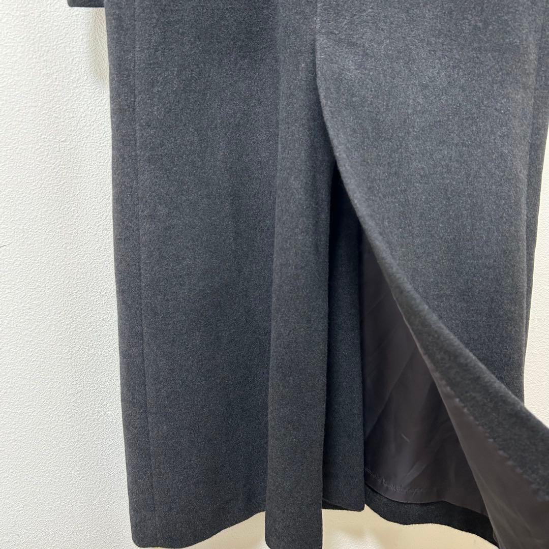 ケーティーキヨコタカセ　ロングコート　アンゴラ混　M　ダークグレー　アウター　冬