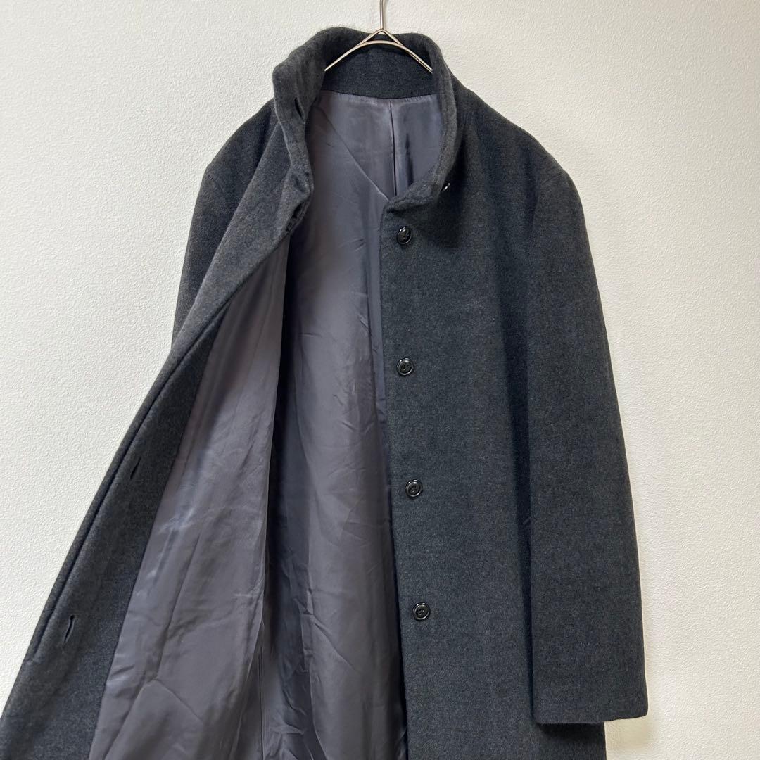 ケーティーキヨコタカセ　ロングコート　アンゴラ混　M　ダークグレー　アウター　冬
