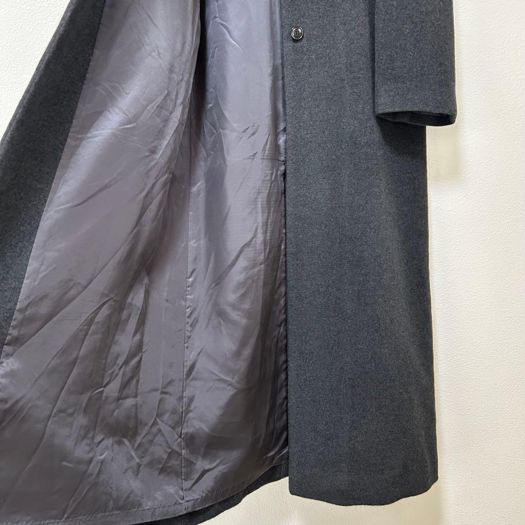 ケーティーキヨコタカセ　ロングコート　アンゴラ混　M　ダークグレー　アウター　冬