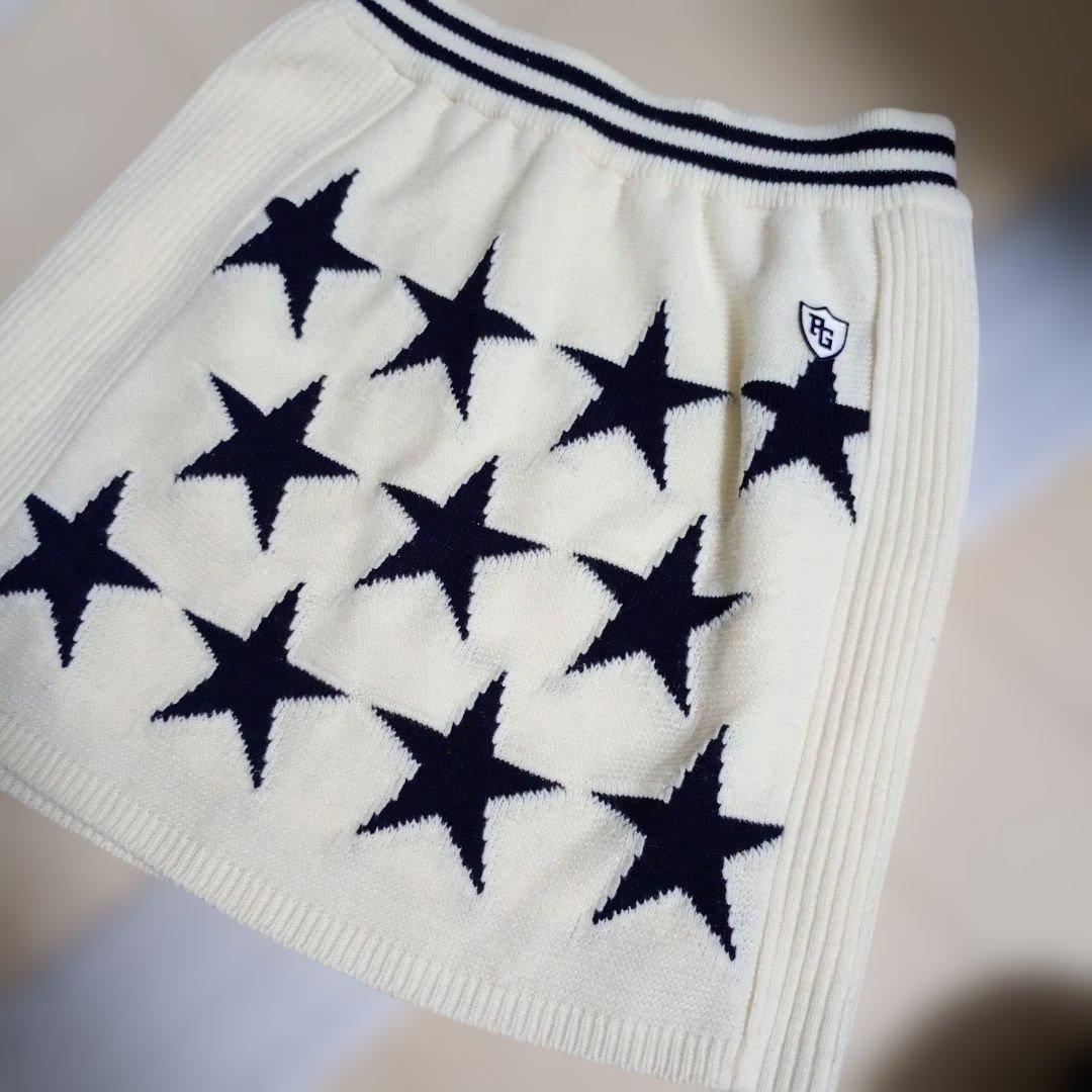 パーリーゲイツ星柄スカートとニットセーター