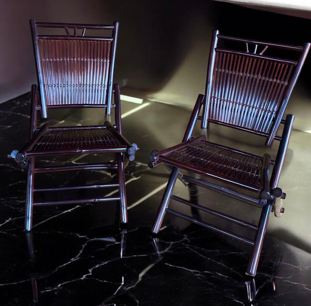 2脚セット★バンブーチェア　竹製の椅子　和室、洋室、アジアン、どんな部屋にも