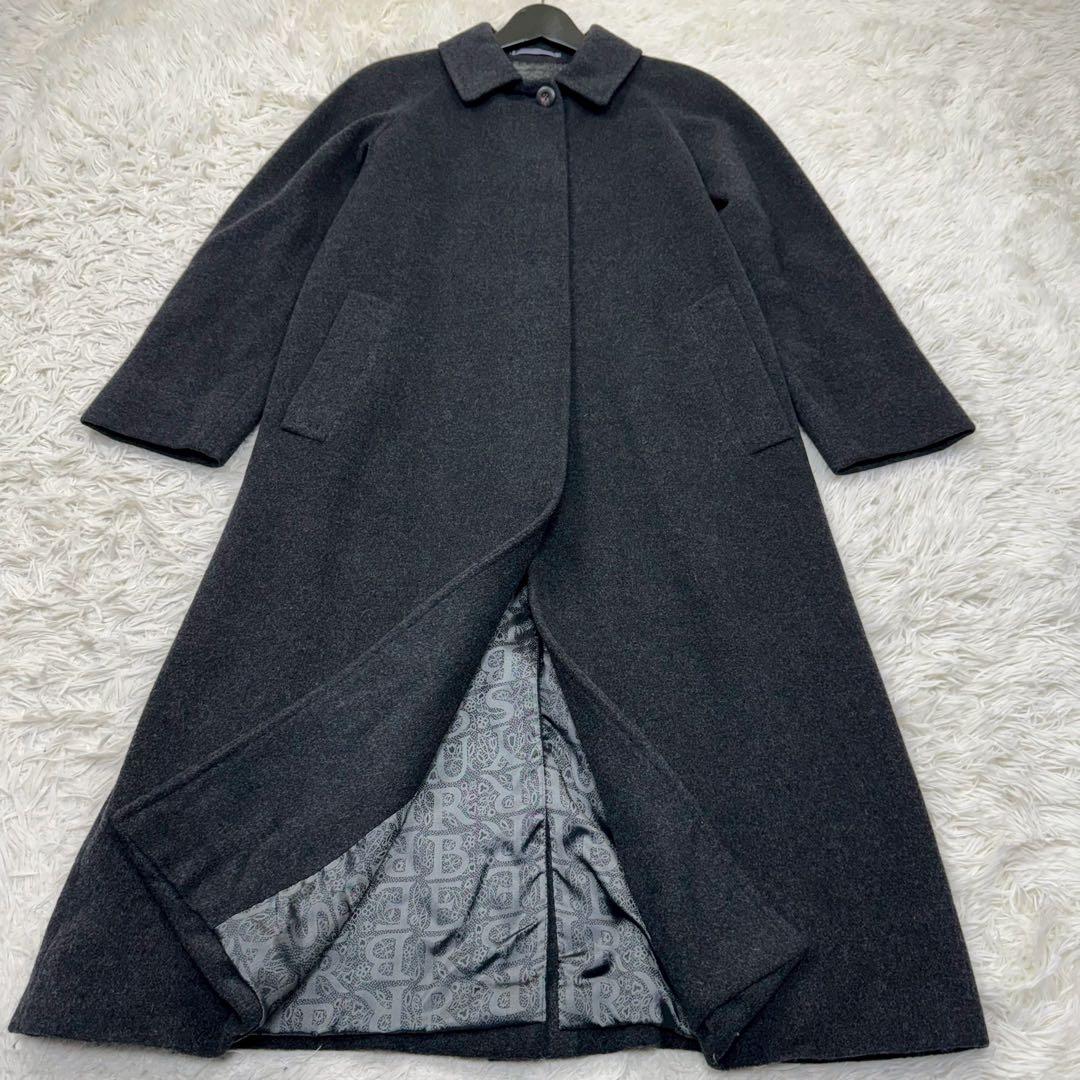 未使用級✨ バーバリーロンドン カシミヤ 裏地総柄 ロングコート 7号 Sサイズ