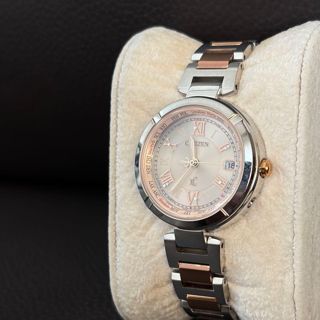 美品 シチズン クロスシー xC 電波ソーラー ピンク レディース