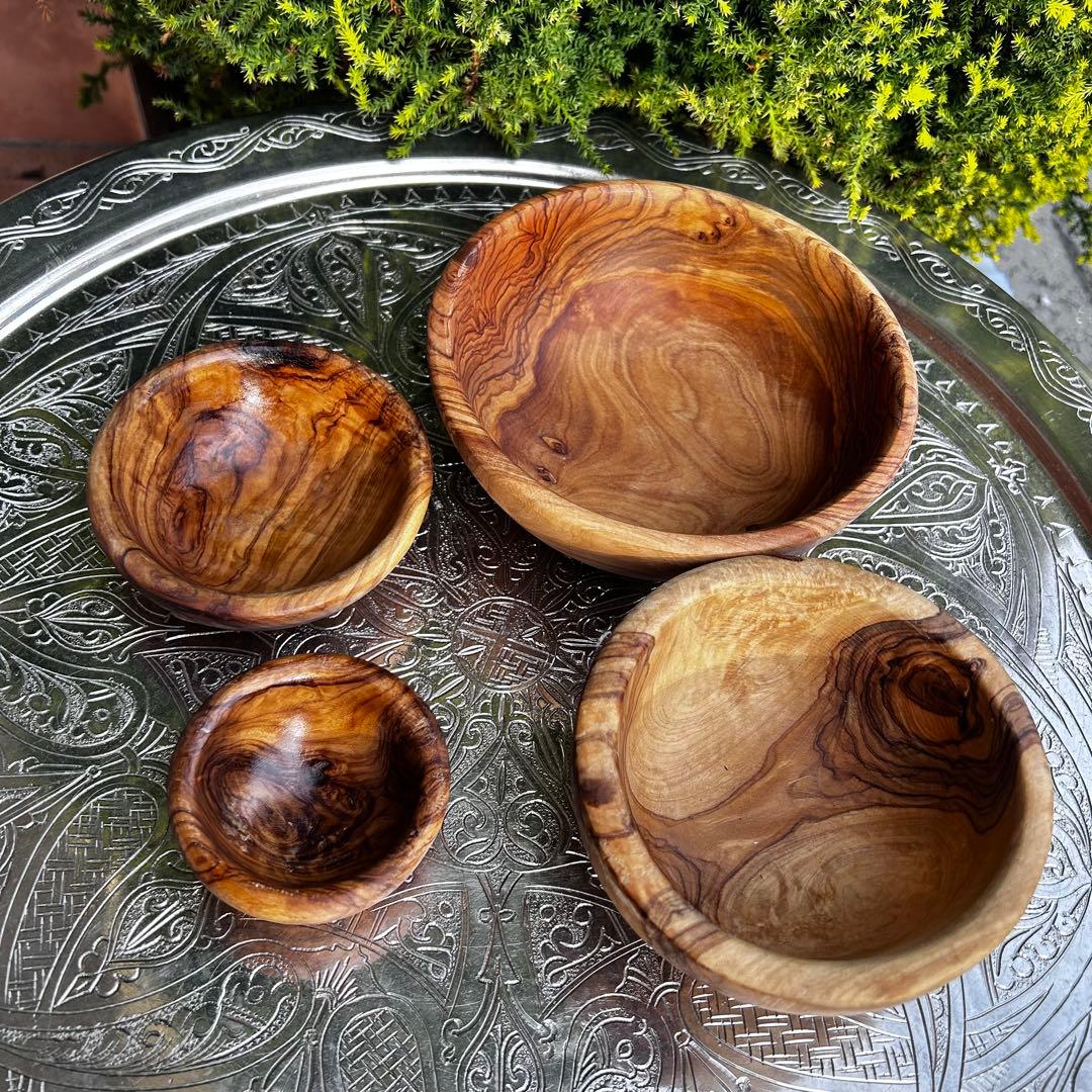 オリーブの木　入れ子になるボウル　4点セット