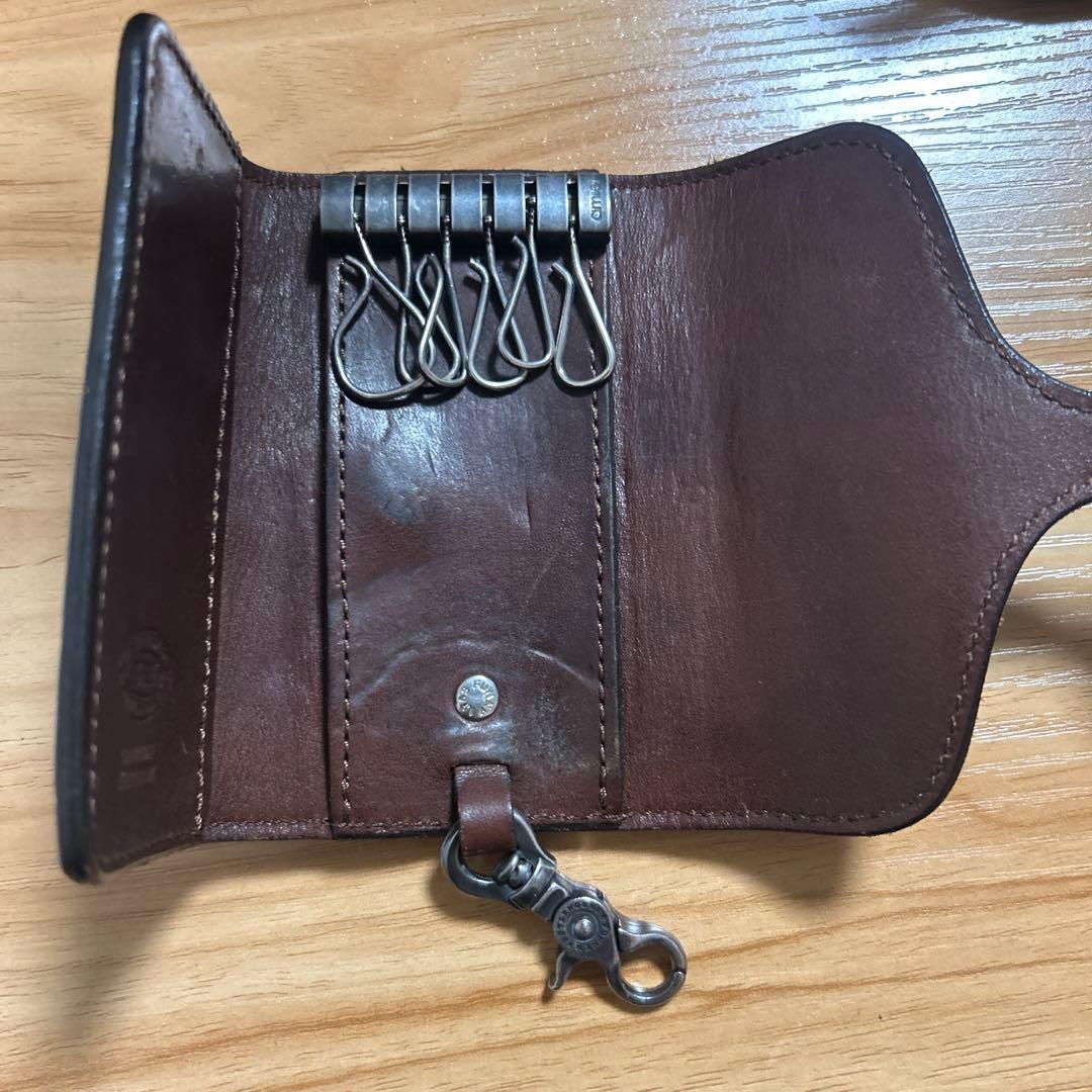 funny キーケース　象革　ブラウン　ヴィンテージ　アメカジ