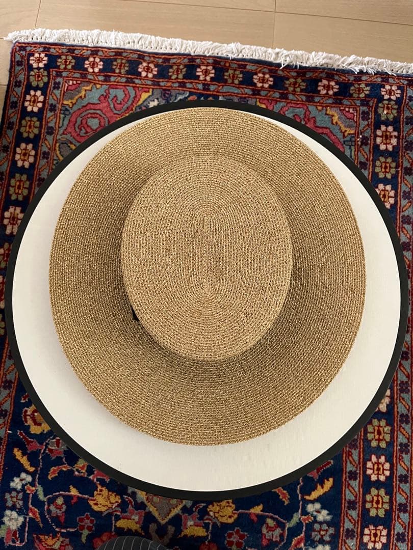 専用、箱付きGUCCI リボン帽子　麦わら帽子　かんかん帽　ラメ　リボン　美品