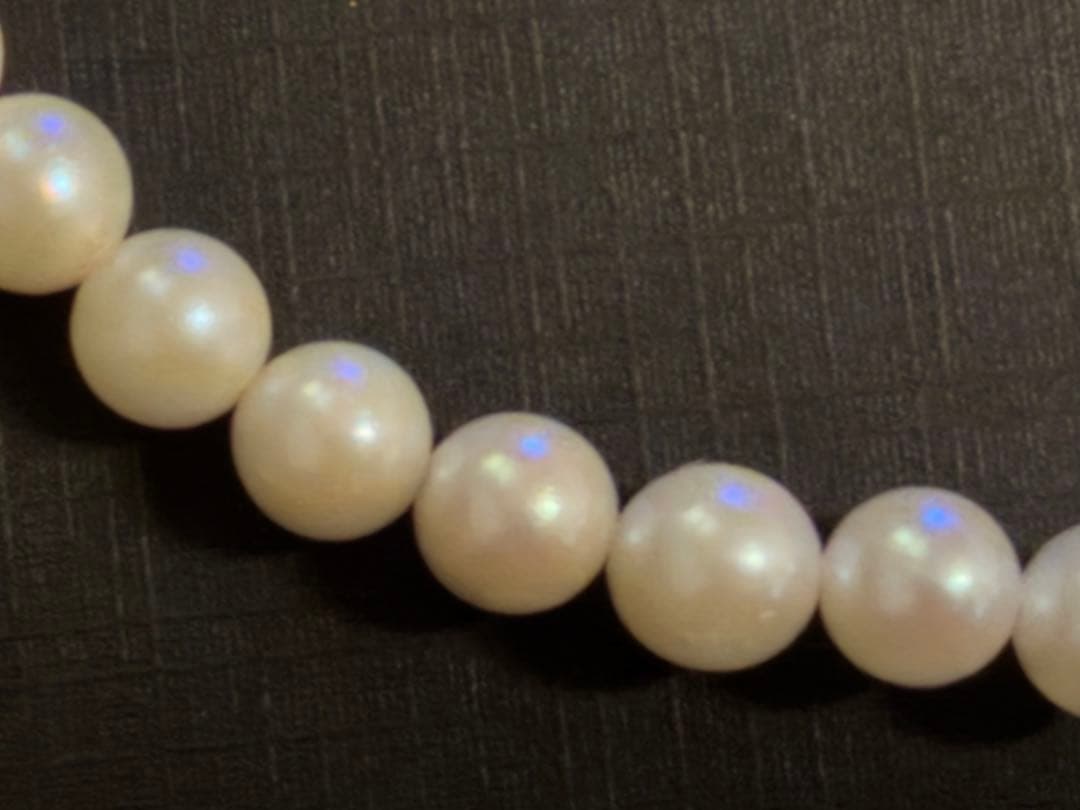 三越百貨店 白 シルバー金具 アコヤ本真珠 テリ良好 ネックレス 40cm 6㎜