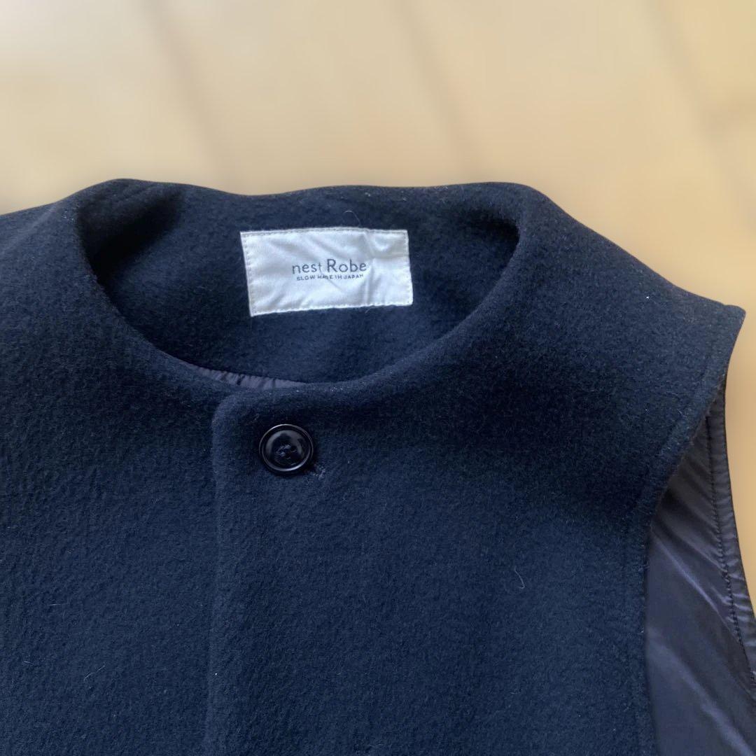 nest Robe 二重織ビーバーロングジレ　黒