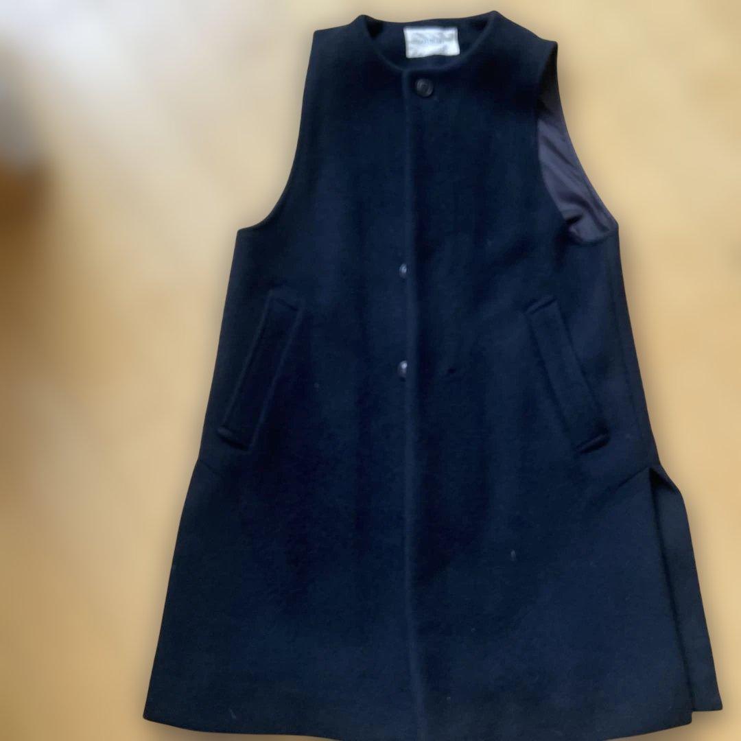 nest Robe 二重織ビーバーロングジレ　黒