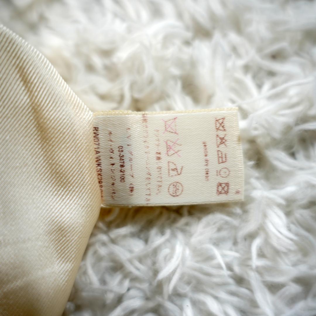 【美品】LOUIS VUITTON　LVロゴ　シルクチェックスカート　グレー