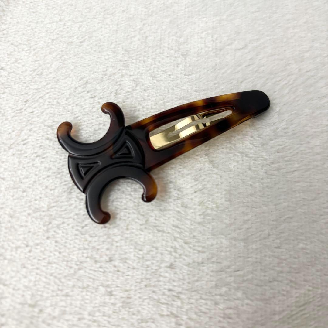 【新品未使用】CELINE セリーヌ トリオンフ ヘアクリップ ブラウン