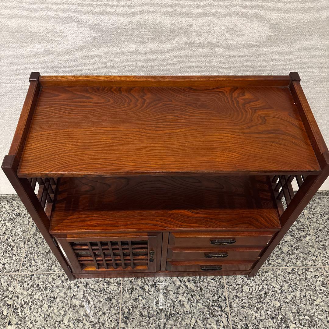 カリモク　チェスト　茶箪笥　飾り棚