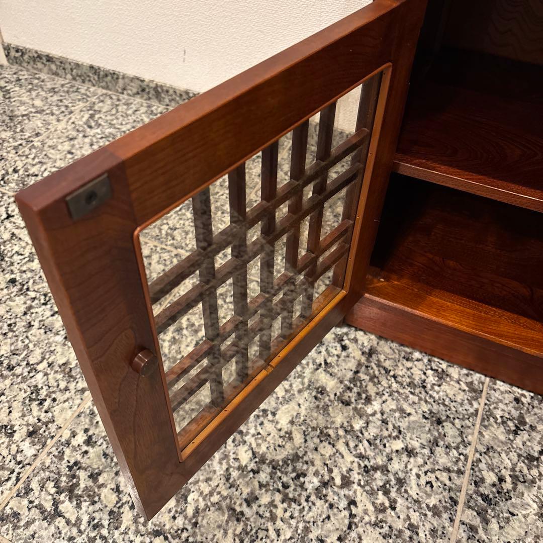 カリモク　チェスト　茶箪笥　飾り棚