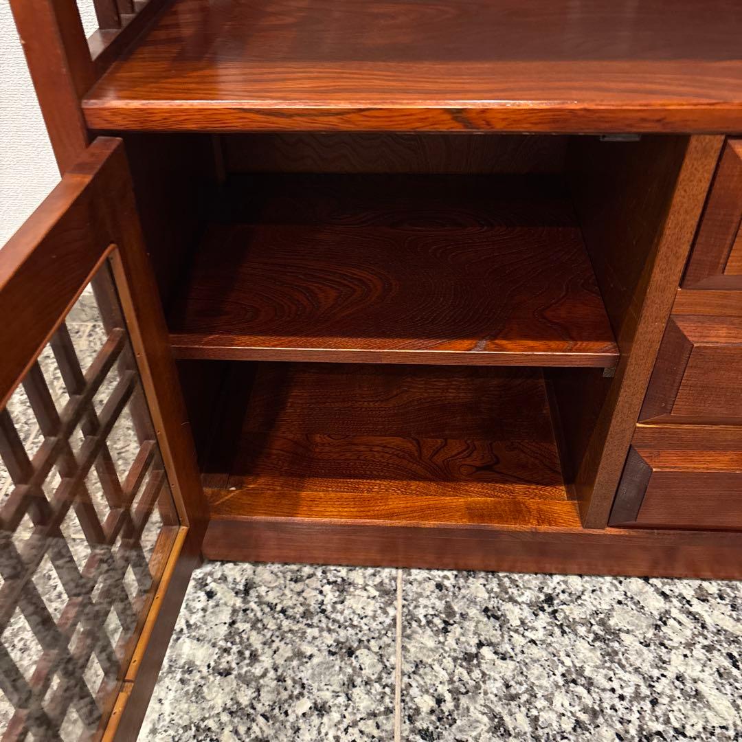 カリモク　チェスト　茶箪笥　飾り棚