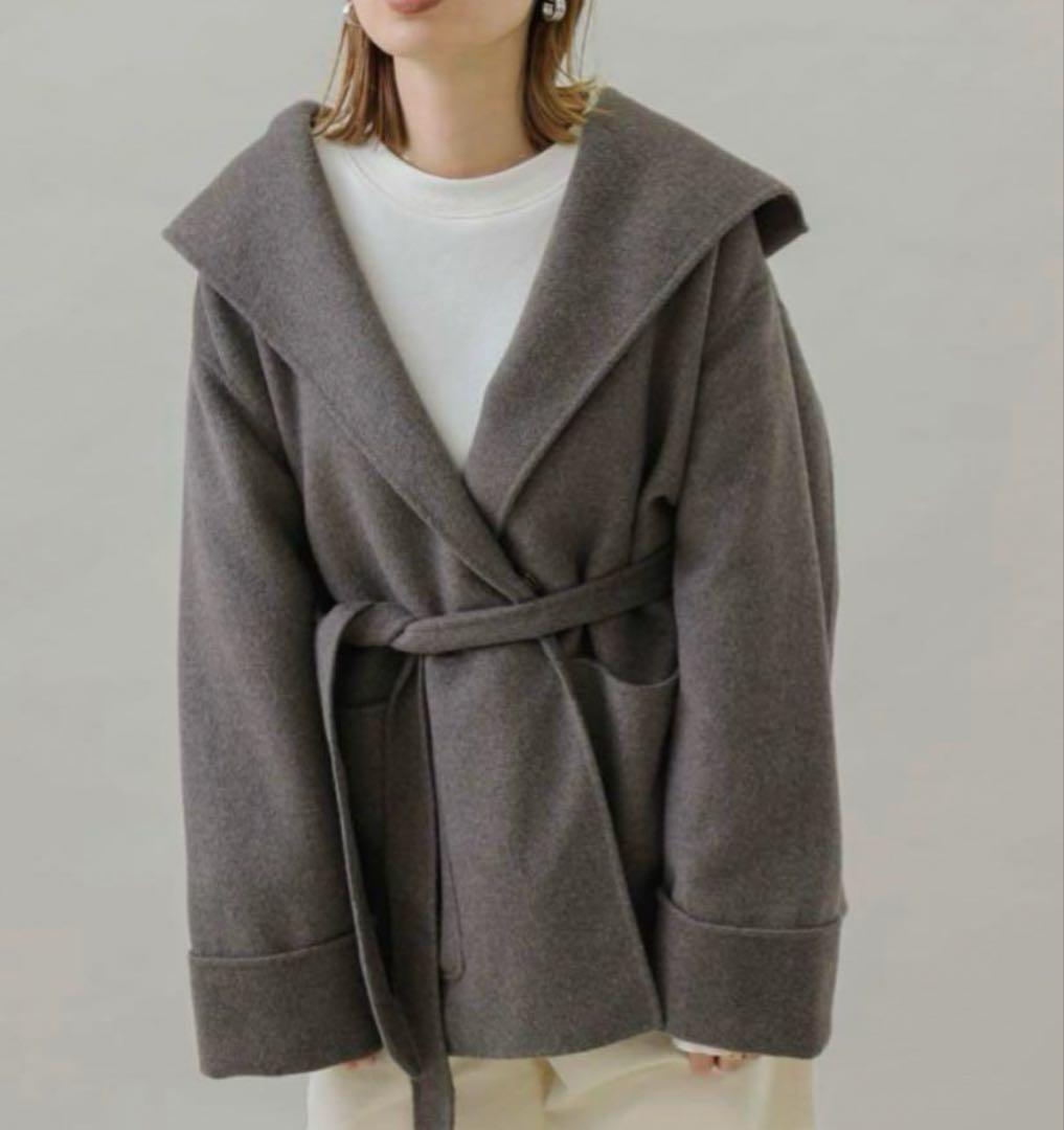 ウールリバーフードミディコート