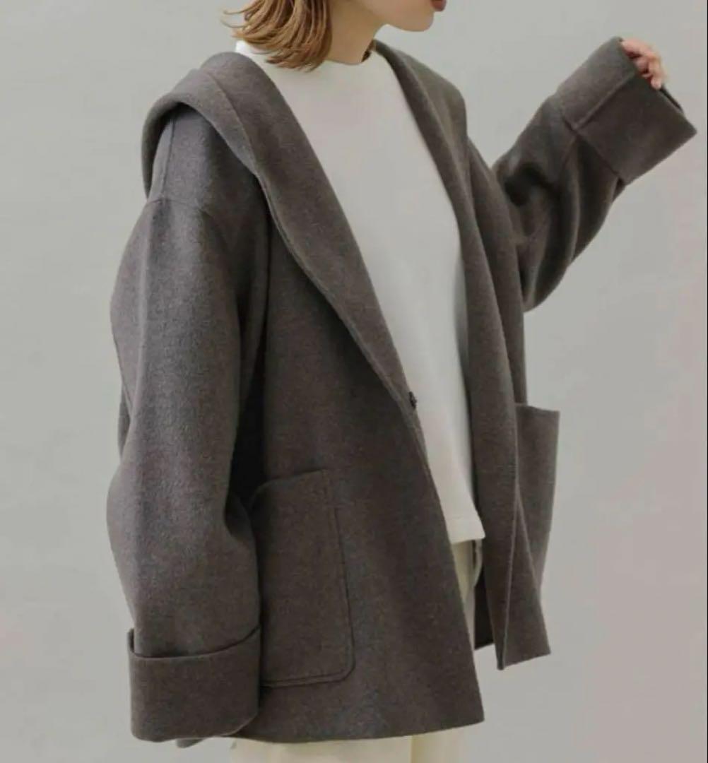 ウールリバーフードミディコート