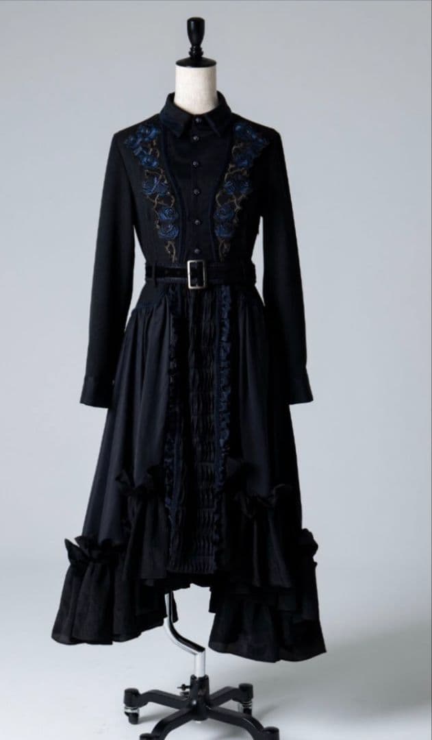 hazama×Ado 一凛の祈跡に添えるワンピース　黒XS