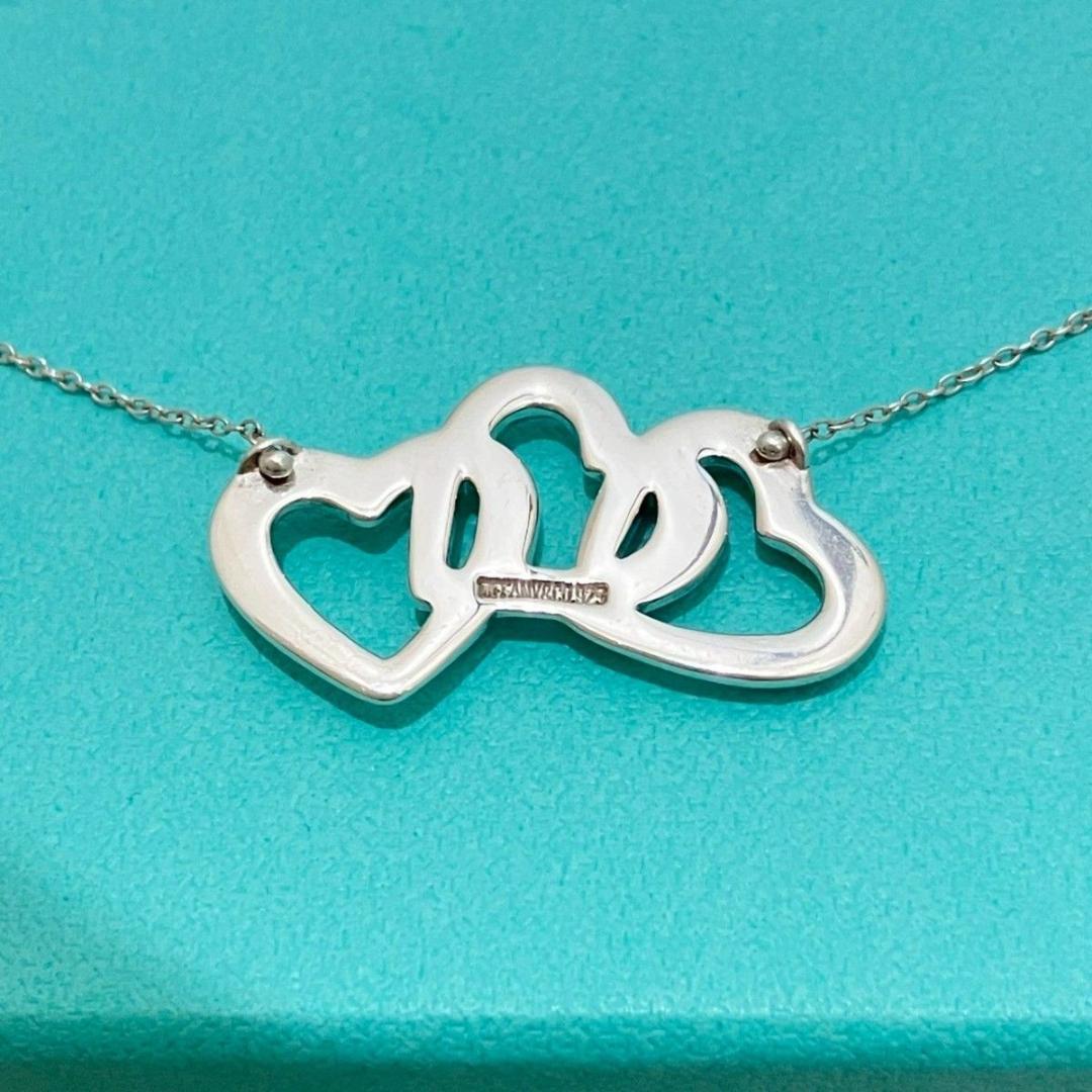 TIFFANティファニー ネックレス　トリプルハート オープンハート SV925