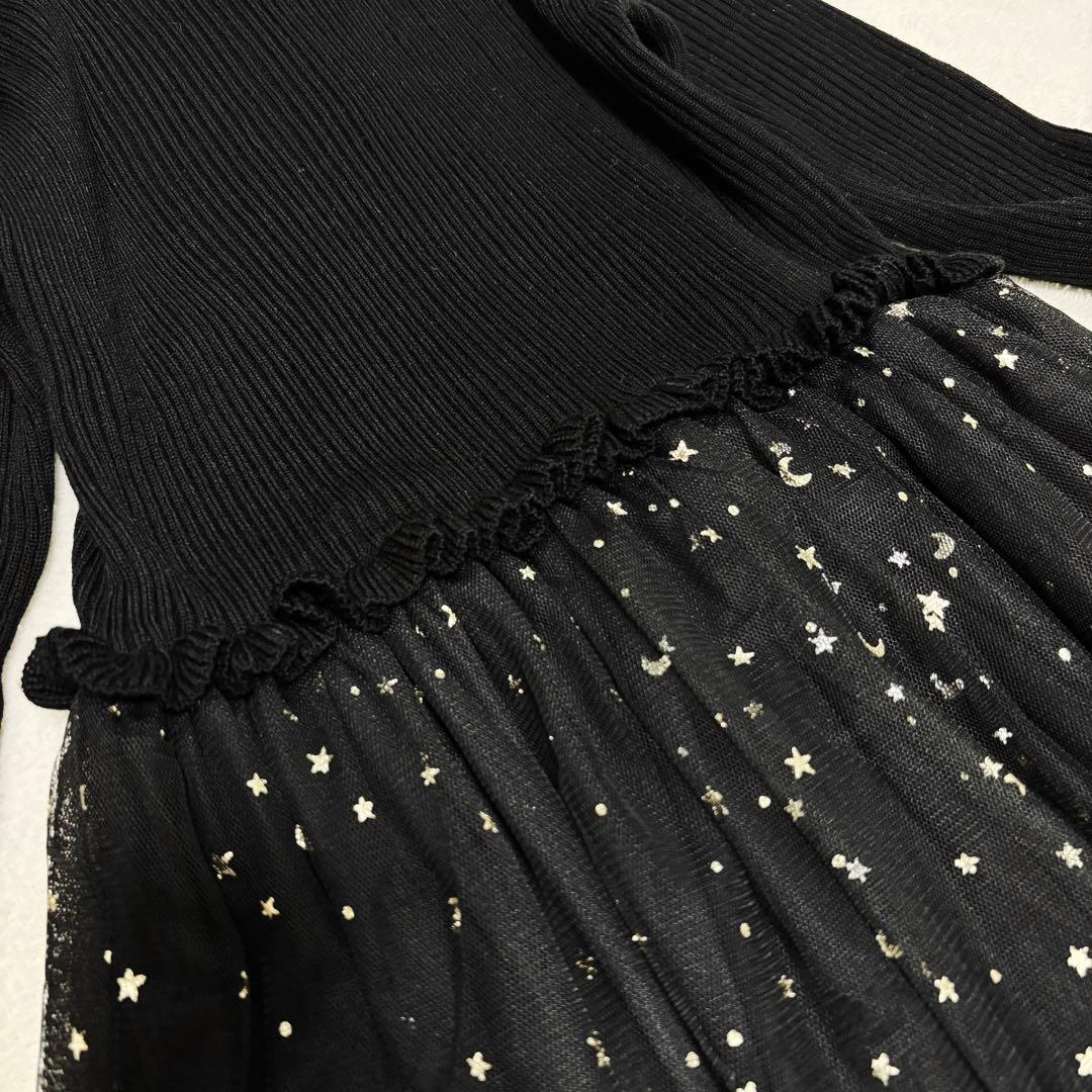 【新品】ケイトスペード トドラー スターダストドッキングワンピース ニット 黒