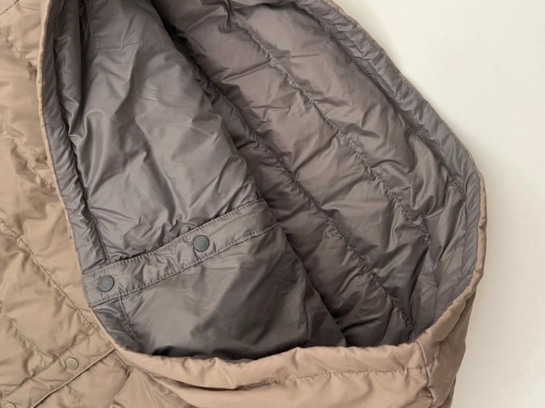 DANTON ナイロンタフタ ノーカラーインナーダウンジャケット