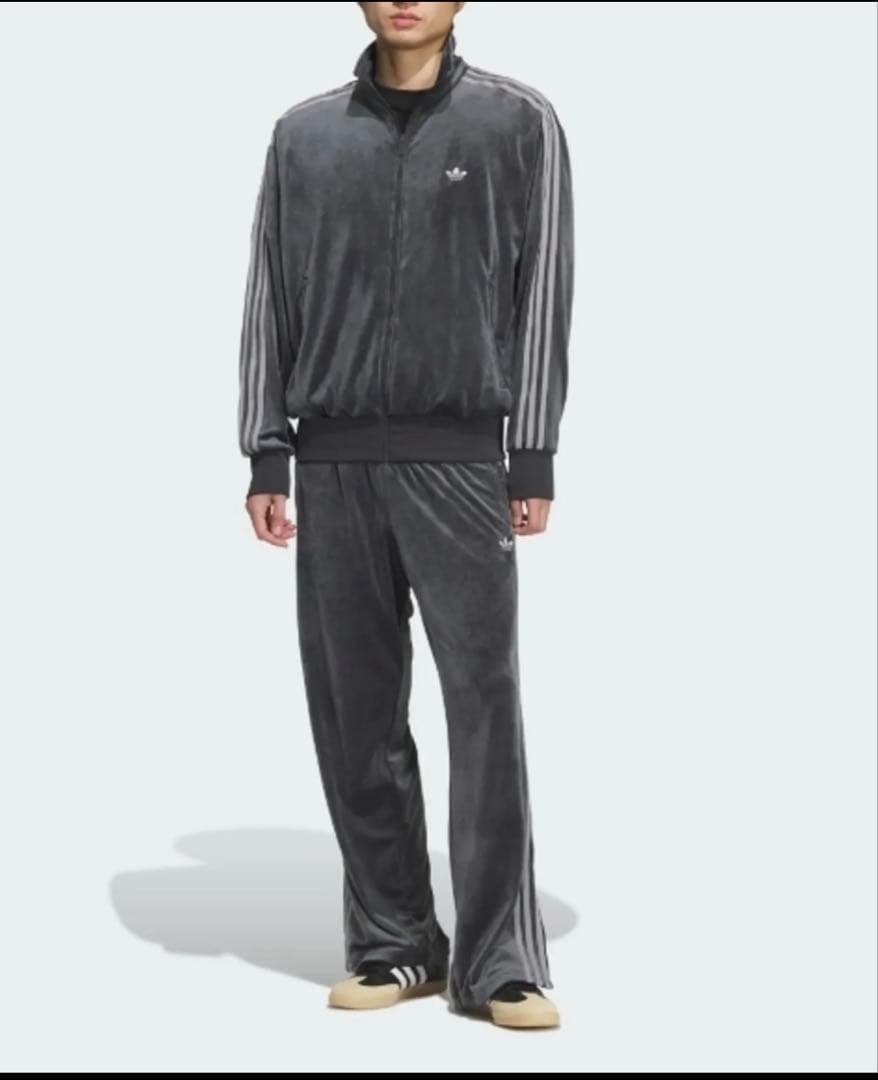 adidasベロアトラックジャケットTOP 新品 グレー元値14300