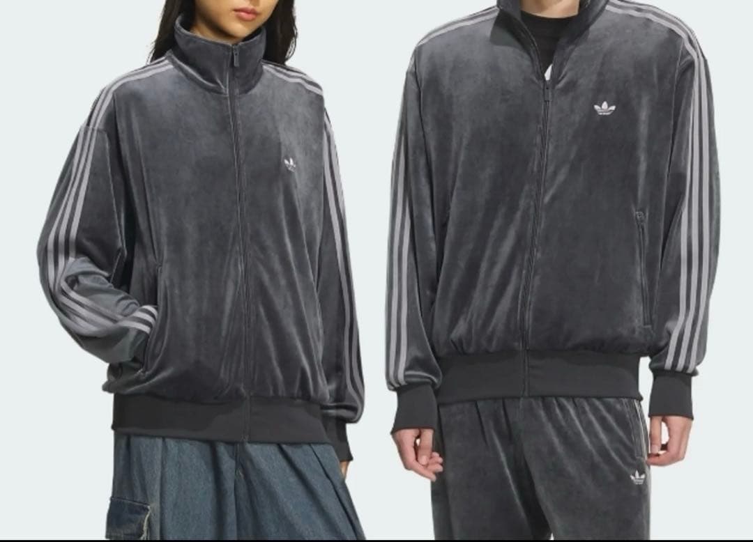 adidasベロアトラックジャケットTOP 新品 グレー元値14300