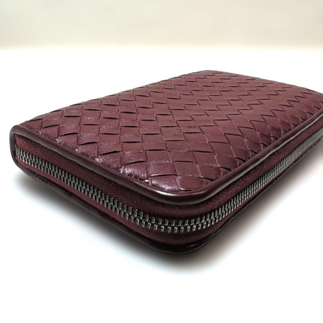 BOTTEGA VENETA イントレチャート ラウンドファスナー 赤