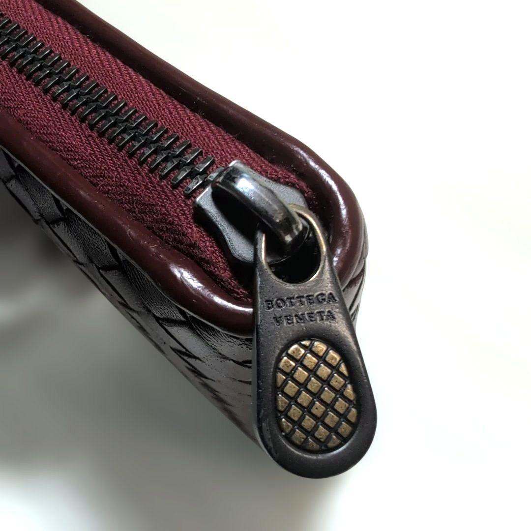 BOTTEGA VENETA イントレチャート ラウンドファスナー 赤