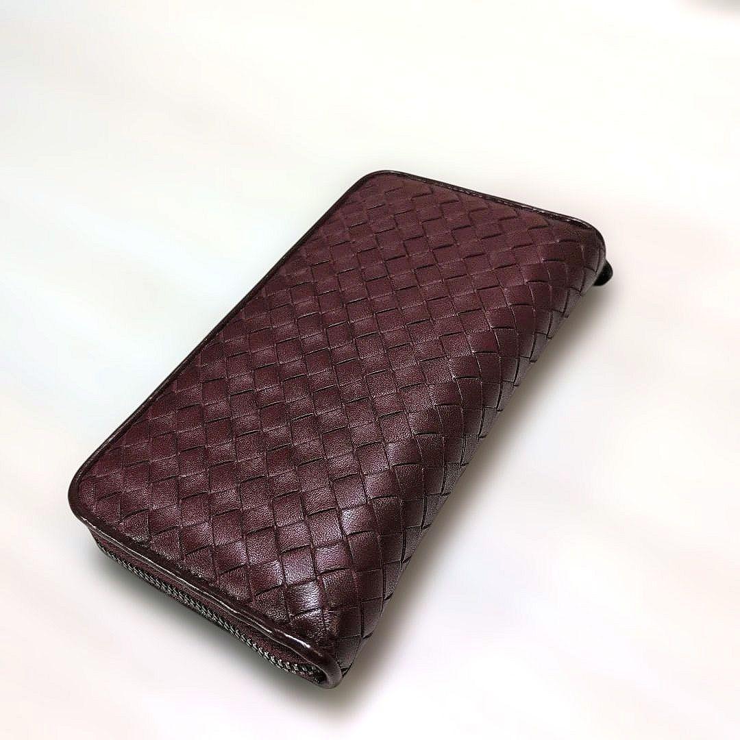 BOTTEGA VENETA イントレチャート ラウンドファスナー 赤