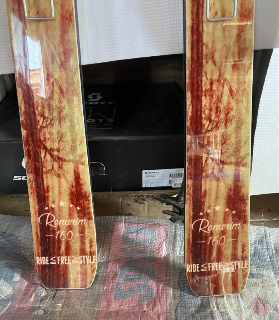 テレマークスキー板　ブルーモリス Repurim　160㎝　ビンディング付