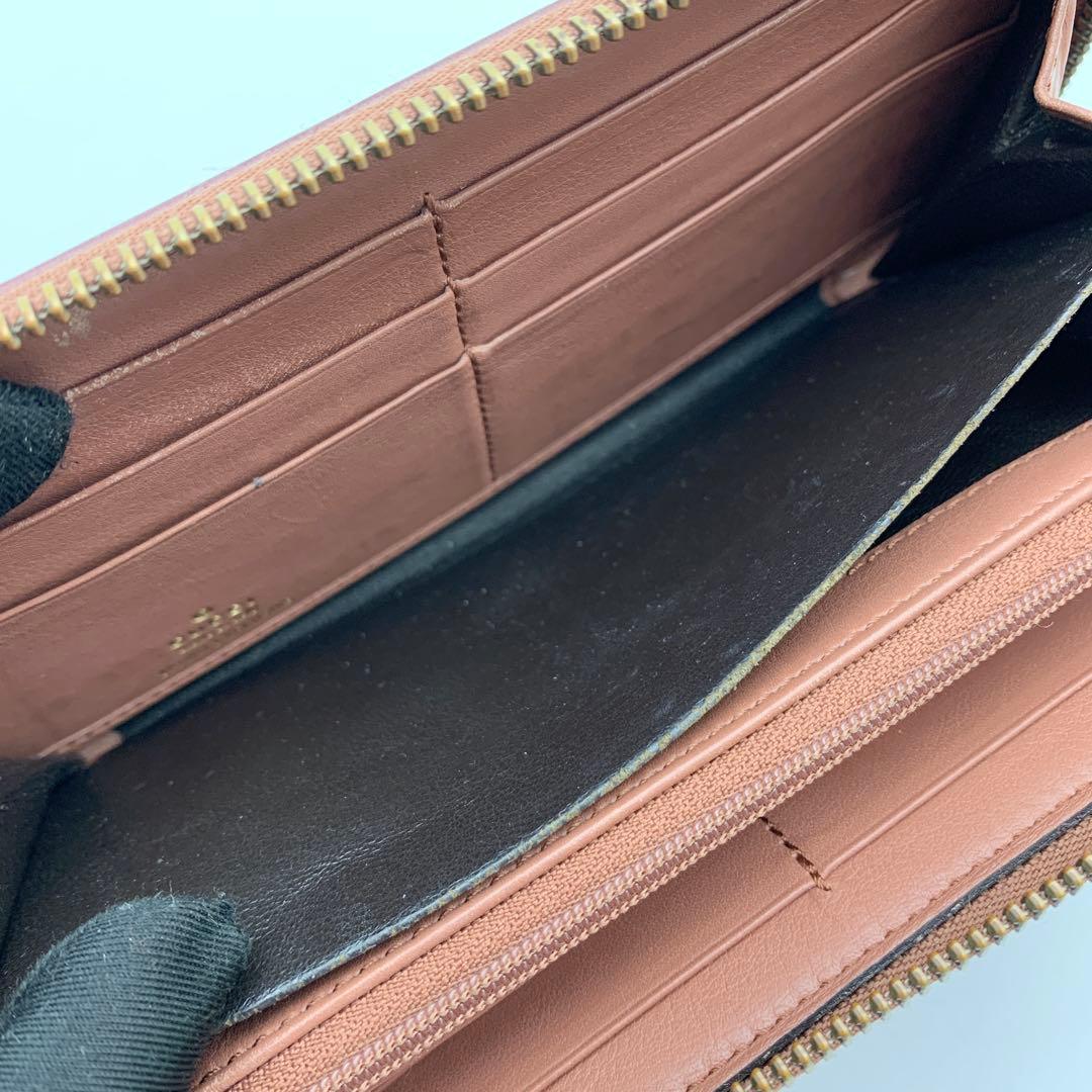 【美品】GUCCI マイクロシマ 長財布 ラウンドファスナー ピンクブラウン系