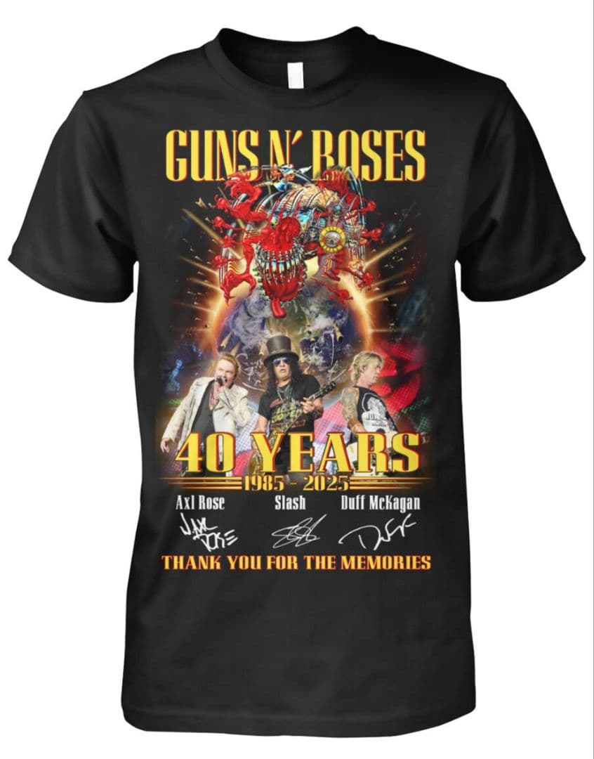 GUNS N' ROSES 40th記念Tシャツ 限定 ガンズ・アンド・ローゼズ