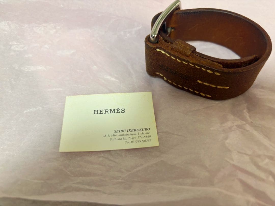 RAME0209マルジェラ期 エルメス エトリヴィエール レザーバングル