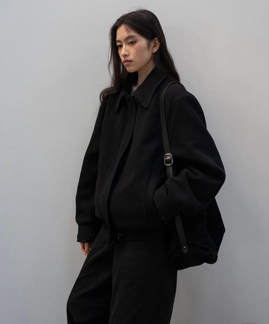 ジャケット・アウター OHOTORO Mannish Wool Blouson Black