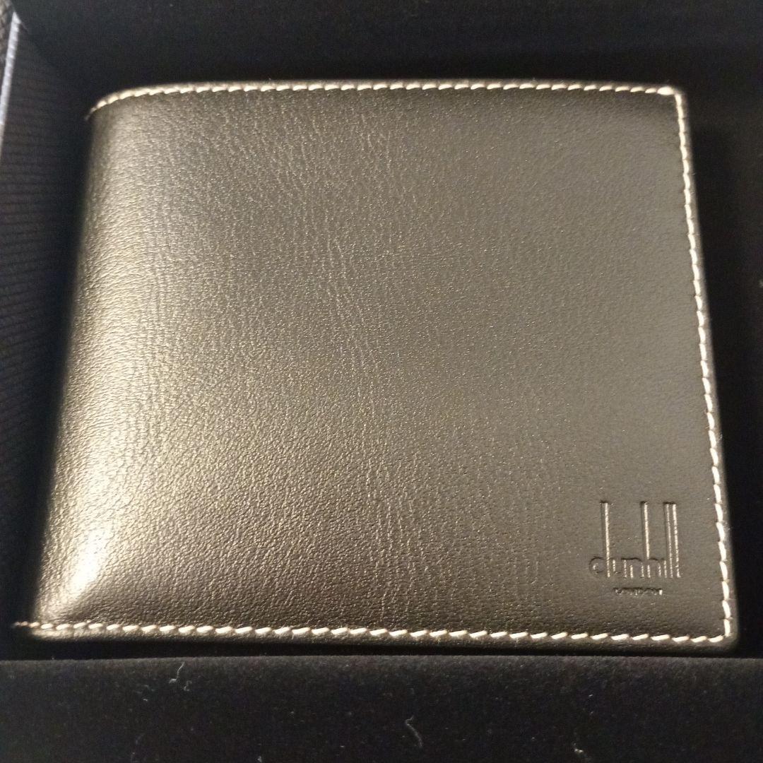 新品 ダンヒル dunhill ブラック 二つ折り財布 箱付き