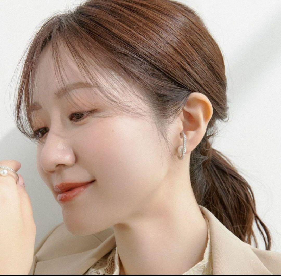 【セール中】ステラハリウッド　SAORIさんコラボ　ビジューラインパールピアス