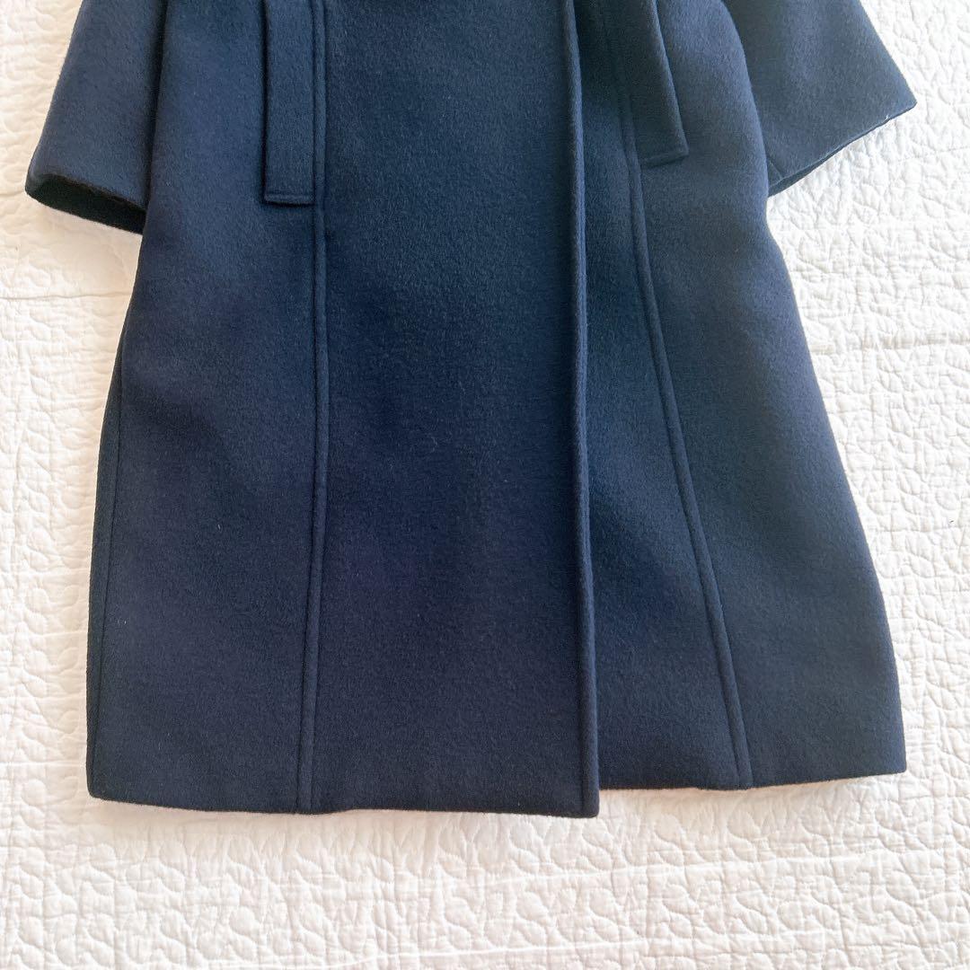 n*o様 スローブイエナ 23AW スタンドコクーンコート ロング ウール ネイ